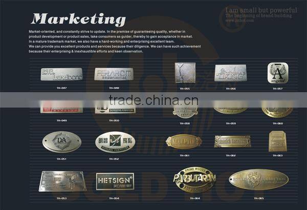 High Quality custom metal hang tag with letters Accept Paypal