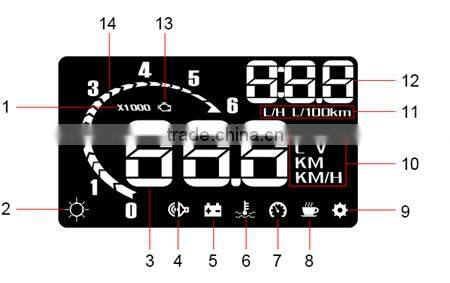 Universal Hud Car Head Up Display System Fuel Consumption Vehicle-Mounted OBD II HUD