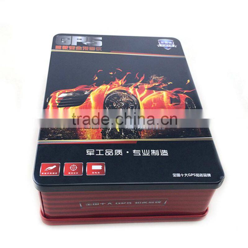 metal rectangular electronic storage tin cans