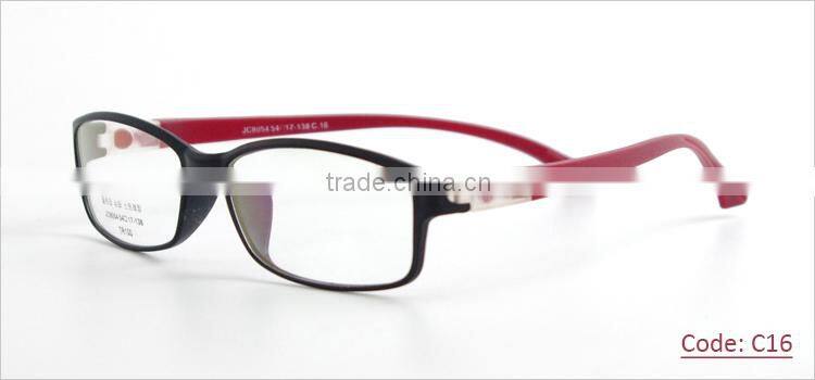 Latest TR90 full rim bright color stylish glasses frames for girls for men with changeable temple