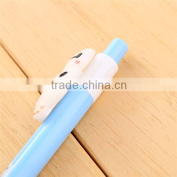 Cheap custom silicone cartoon ball-point pen/promotion gift gel ink pen