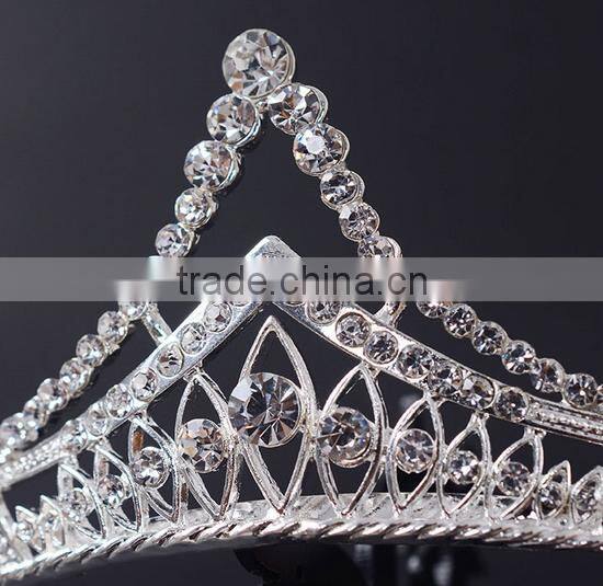 Custom rhinestone crystal large beauty pageant crowns & tiaras miss world tiaras