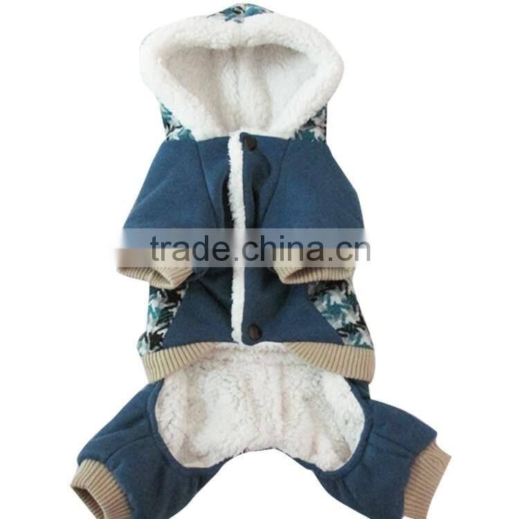 Nordic style plovers and down four feet warm blue dog clothing