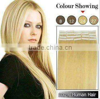 Unprocessed Virgin Brazilian Hair , PU Skin Weft Hair