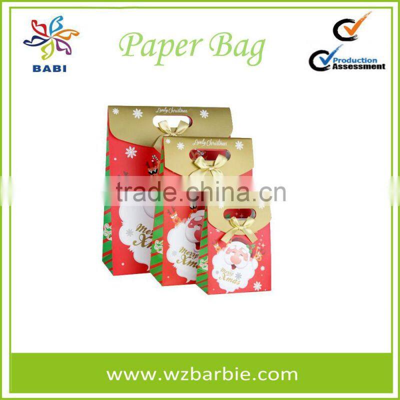 Customized Recyclable Christmas Gift Paper Bag With Logo Printed