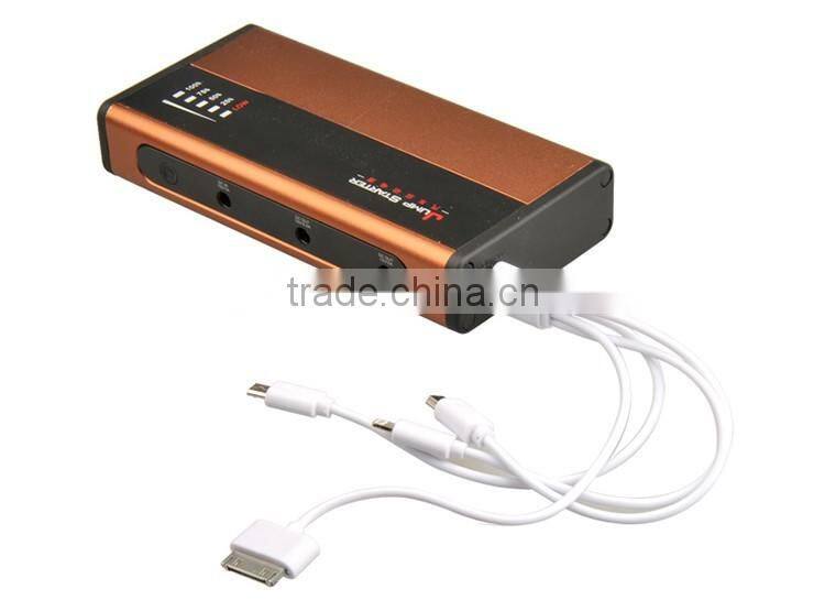 2016 New Style 400A Peak 12000mAh Portable Car Jump Starter with Smart Clamp Auto Battery Phone Laptop Power Bank wtih LED light