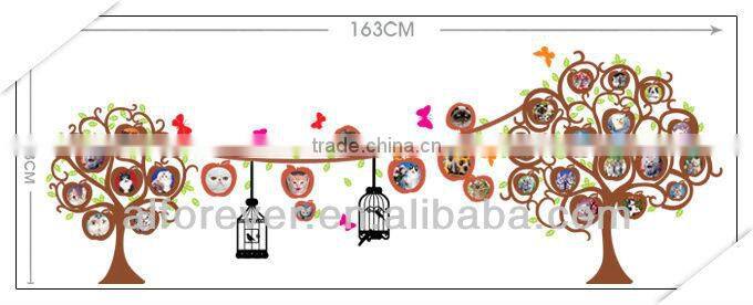 Circle Shape photo trees wall sticker for wall units,60*90cm