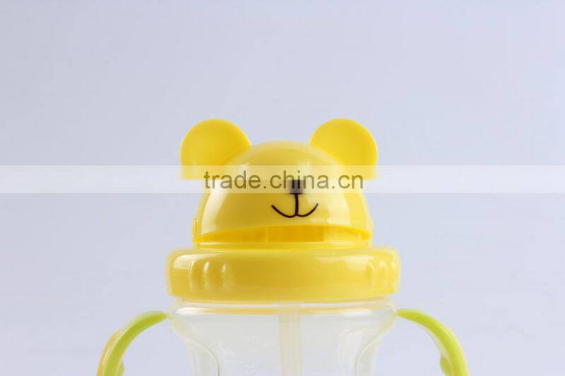 Animal Shape Baby Learning Cup With Silicone Straw /Bear Shape Baby Learning Cup