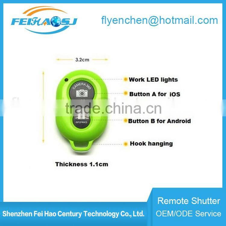 Wireless selfie stick with bluetooth remote shutter