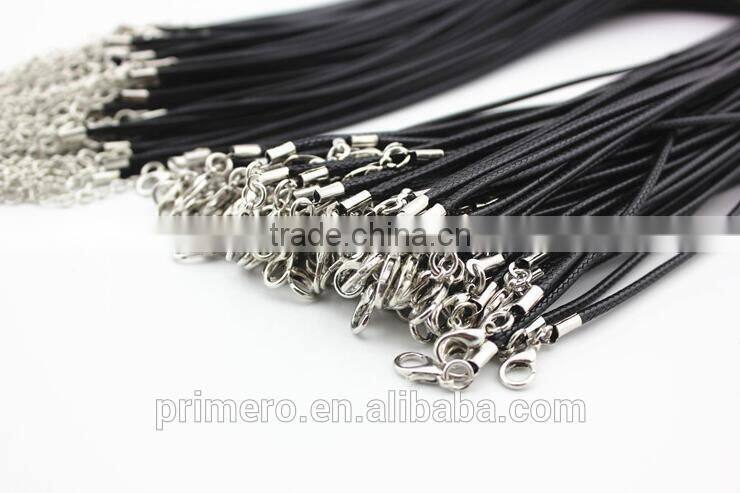 45cm+5cm 18'' Black Rubber Chain Quality Cord String Strap Choker Necklace DIY Fashion Jewelry