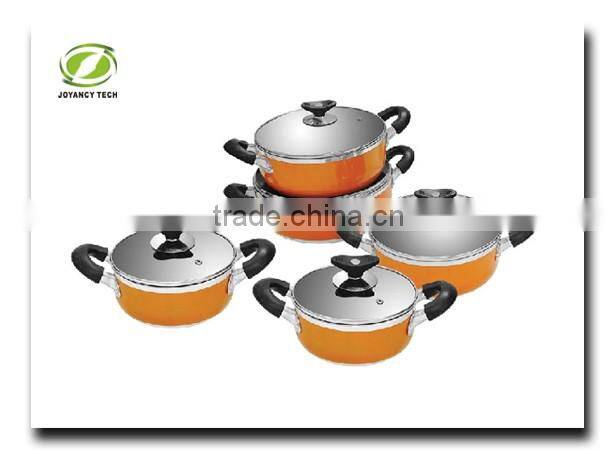 Yellow Color Painting Non-stick & Ceramic Coated Cookware Set Pots and Pans