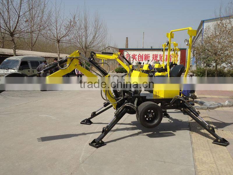 13 horse power mini towable backhoe mini excavator with gasoline engine