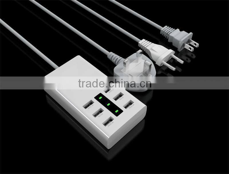 New Compatiable 6 Port USB Power Adapter for All Mobile Phone and Tablet