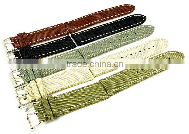 Supreme Grade Genuine Leather Lining Canvas Watch Straps