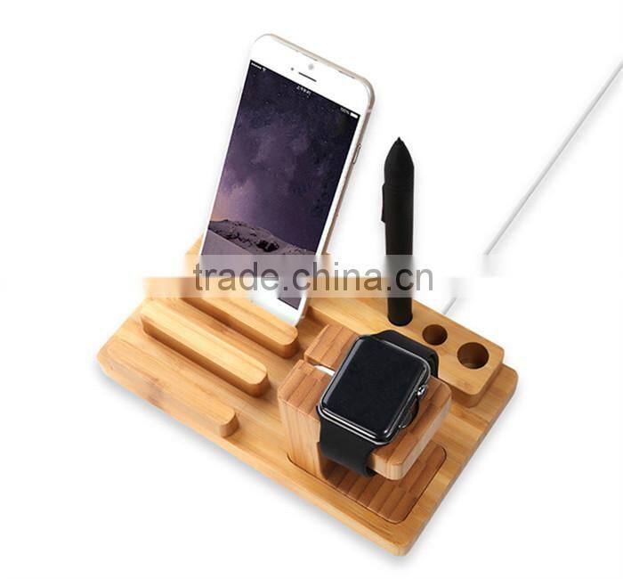 2 in 1 Charger Holder For Apple Watch Stand Bamboo Wood,For Dock