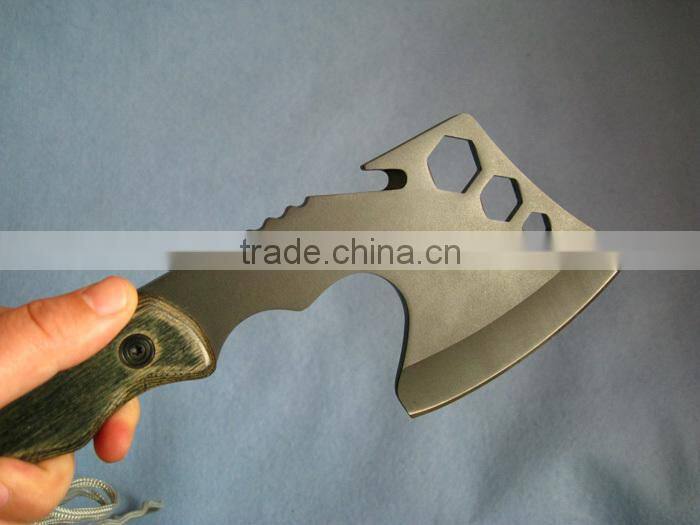 portable outdoor camping axe with wood handel