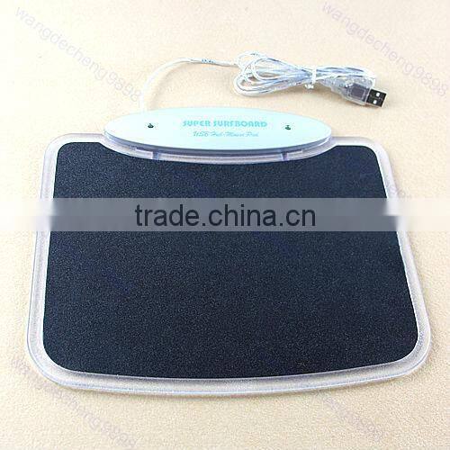 blue light mouse pad mat with hub