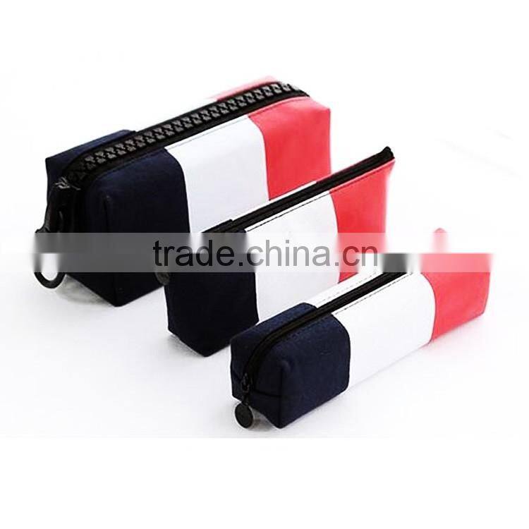 France flag printing canvas rectangle pencil case