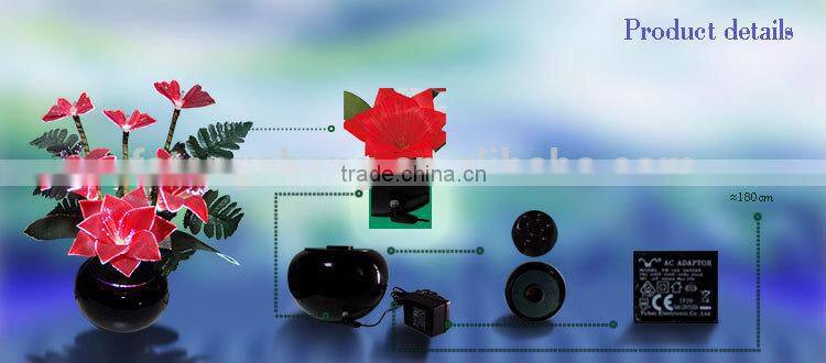 Party supplies color changing optical fiber christmas flower with led