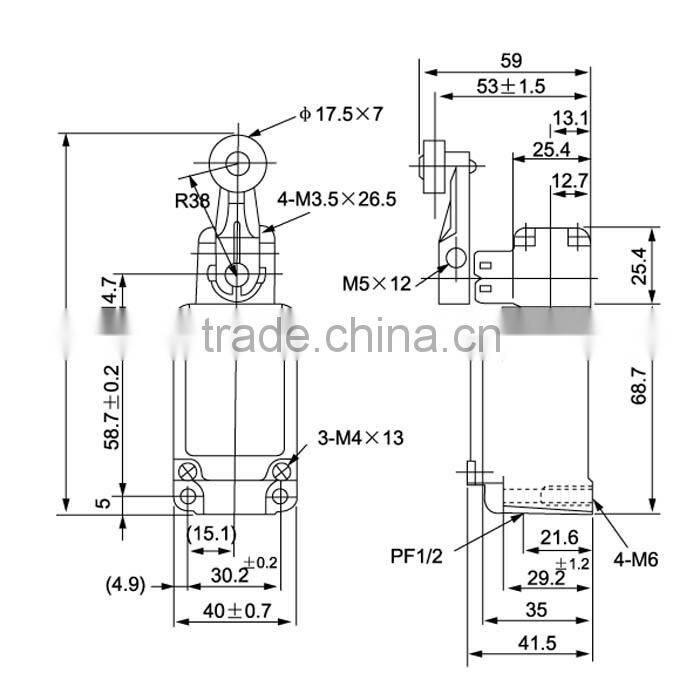 General purpose pneumatic limit switch