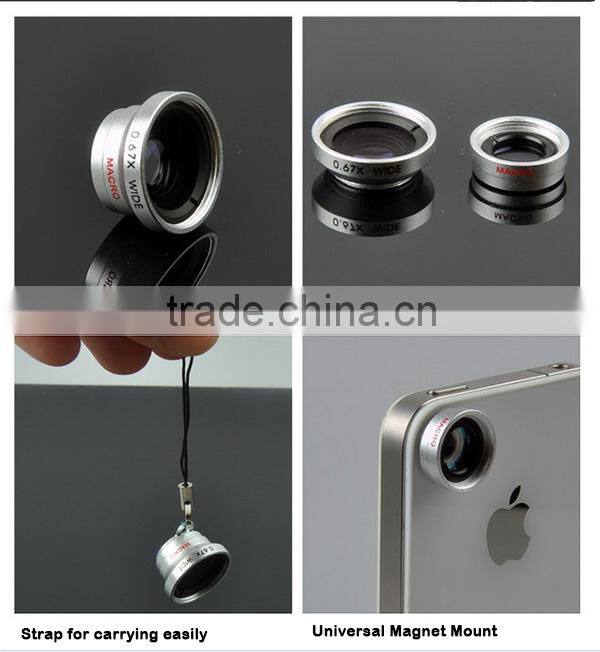 Universal Magnetic Wide Angle Micro Fisheye Lens 3 In 1 Lens For Phone