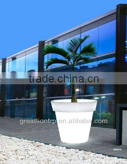 GR02116 large illuminated plastic planter/led flowerpot/garden planter