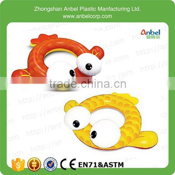 Anbel Hot Sale Kidds Cartoon Pool Floating inflatable Big Eyes Fish Swimming Ring ,28inch