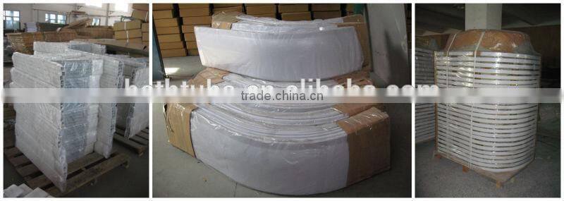 SUNZOOM 2 side aclove tile flange shower tray,semi-circle shower tray,shower base