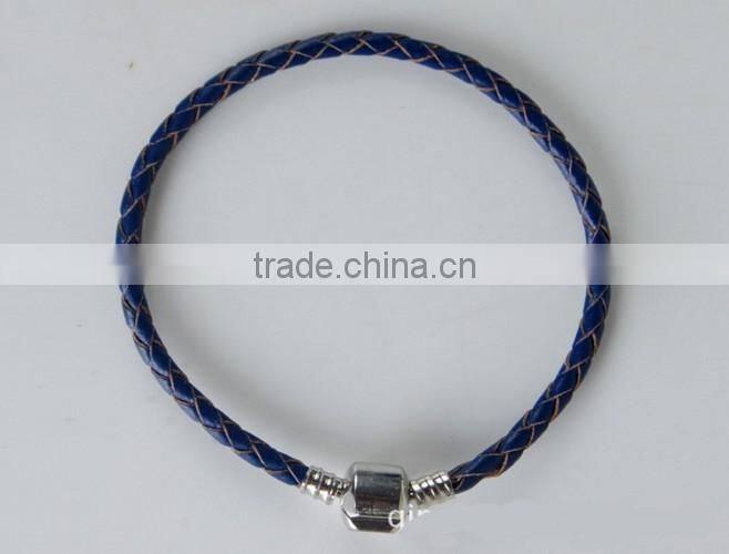 2016 DIY Leather Bracelet Chain heart 3mm size suit for big hole beads and charms--OEM is welcome