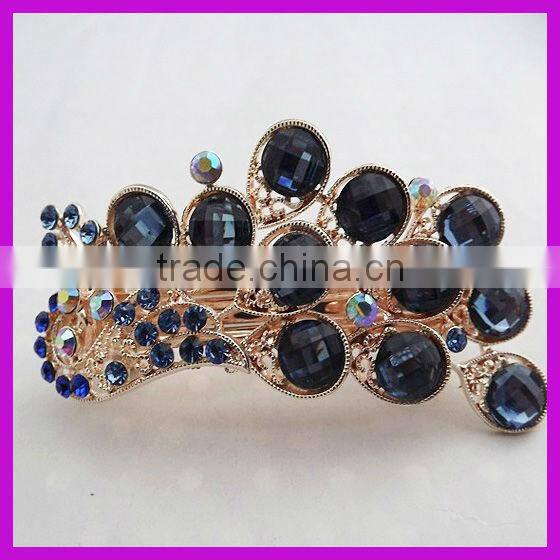Luxurious purple rhinestone hair comb for bride manufacturers China supplier BY 1869