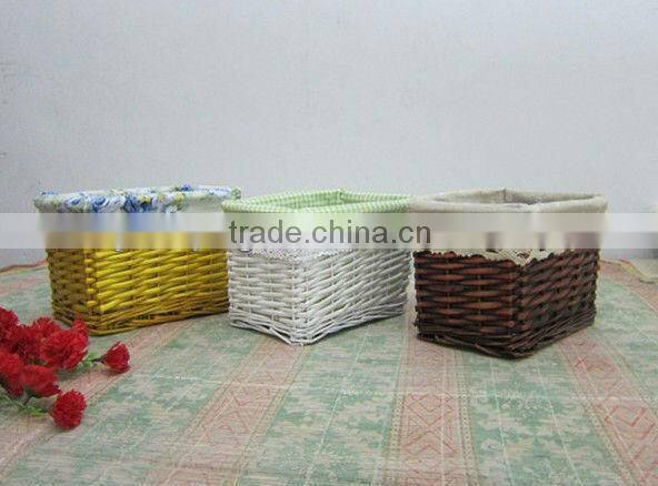 100%Handmade round wicker kitchen bread /fruit basket with liner