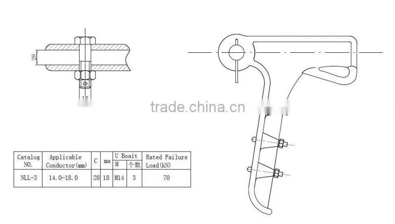Aluminum alloy galvanized strain clamp overhead power line fitting