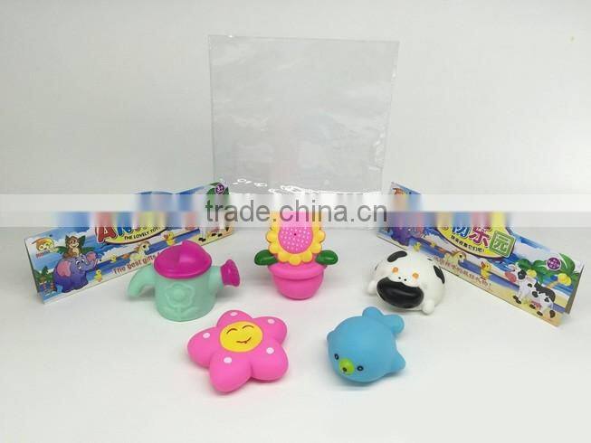 2016 hot sale squirt animal rubber baby bath toys set