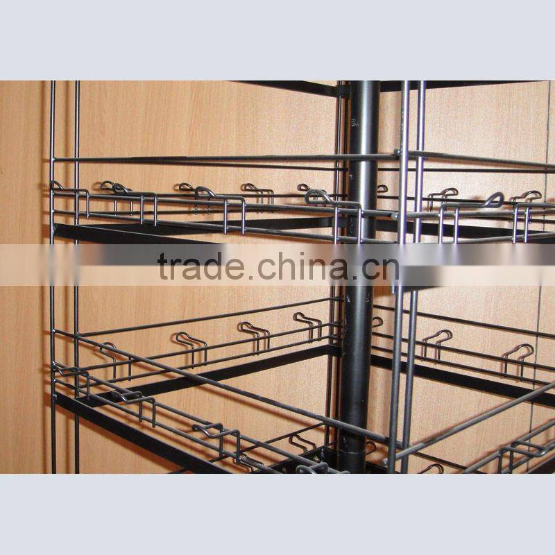 floor metal revolving peg display stand from china factory