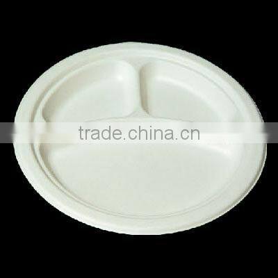 8" paper pulp/bagasse plate disposable biodegradable plates