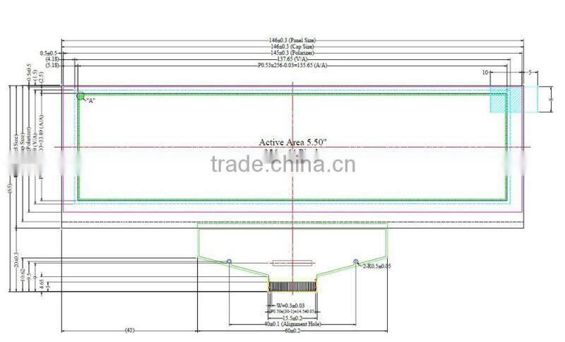 5.5 -inch OLED monochrome liquid crystal display module