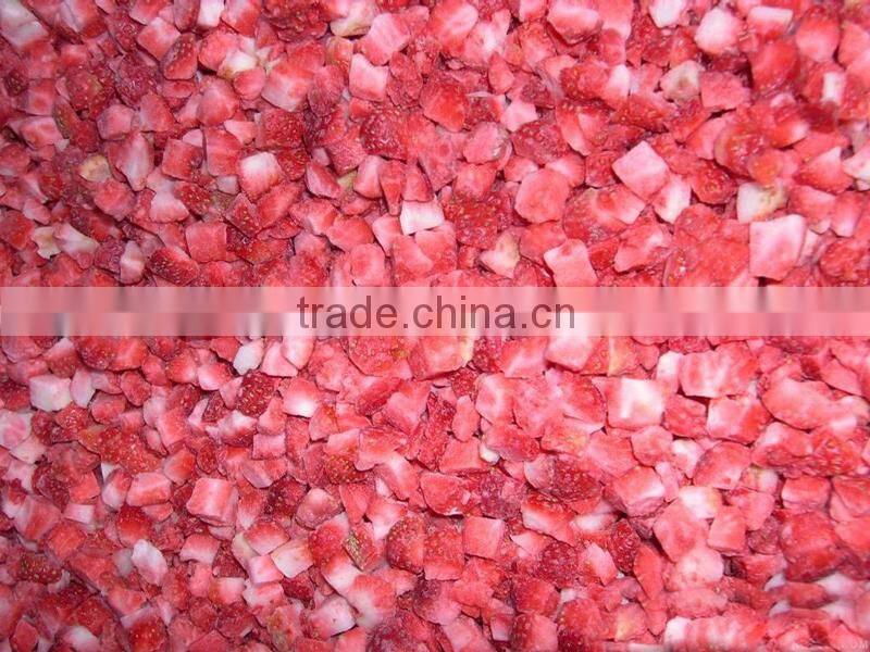 Frozen IQF strawberry dices