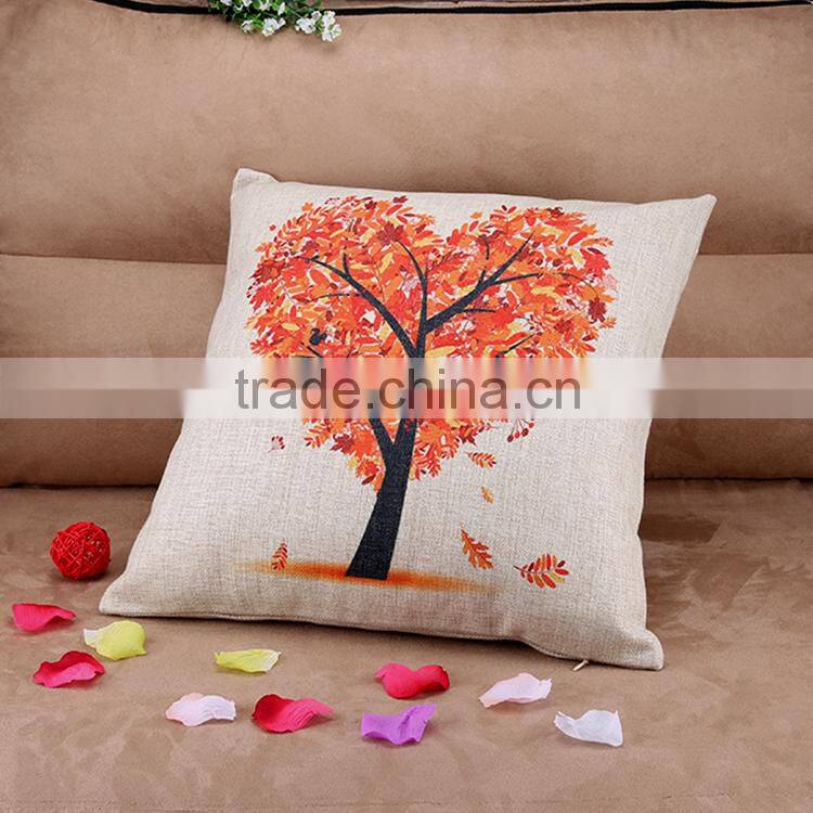 2015 Vitality of love maple tree Pure and fresh and literary cartoon cotton and linen sofa cushion for leaning on hold pillow