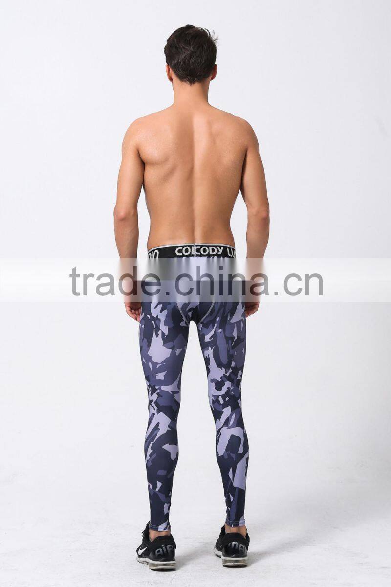 Camo Mens Compression Pants Leggings Jogging Running Base Layer Fitness Trousers Tights Sport Training Gym Wear