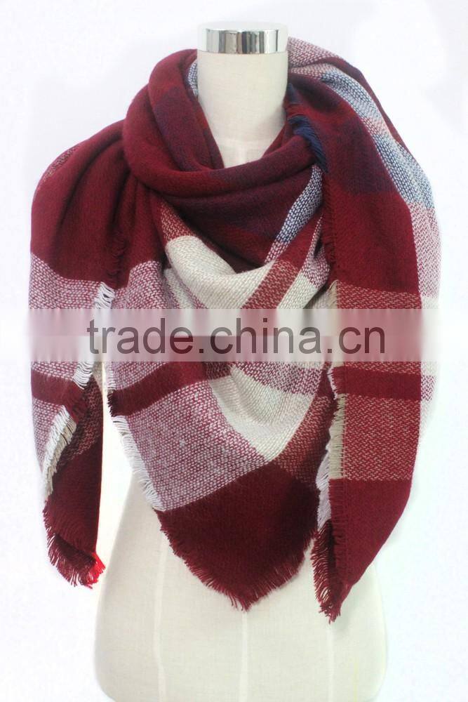 woven oversize tartan blanket custom scarf no minimum