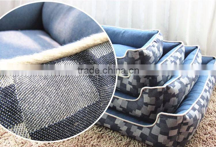 Luxury pet bed Unpick and wash jacquard denim