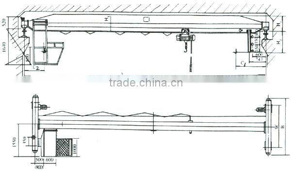 electric 10 ton overhead single girder crane