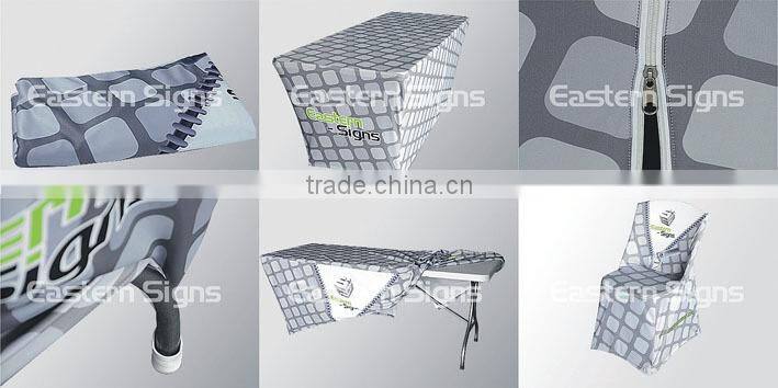 Vivid High Impact Printed Banner Washable Easy Install Polyester Square Table Cloth