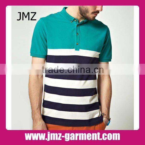 Polyester cotton mens polo shirt collar design