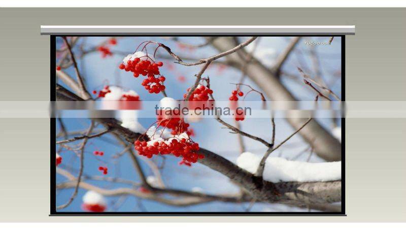 60-200'' Motorized Projection Screen for Home Business presentation Aluminum frame PVC Material