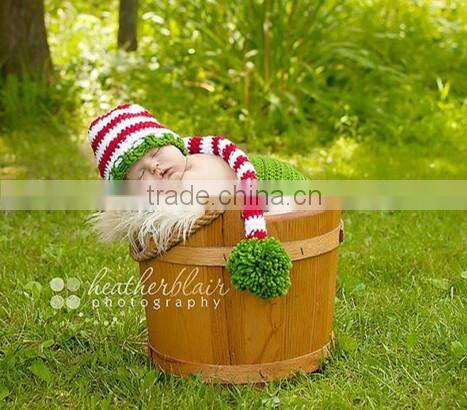 Hand crochet baby hats wholesale order Christmas long tail cap processing and manufacturing