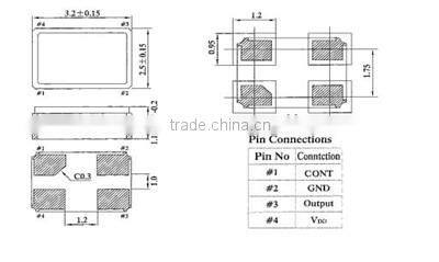 high quality quartz crystal oscillator 32.768MHz