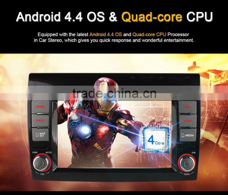 Ownice Quad Core Pure Android 4.4 car headunit placement for Fiat Bravo Built-in Wifi 800*480 CAPACITIVE SCREEN