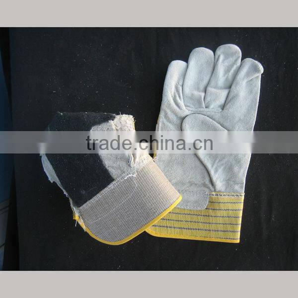 Made In China cow split leather rubberized cuff gloves