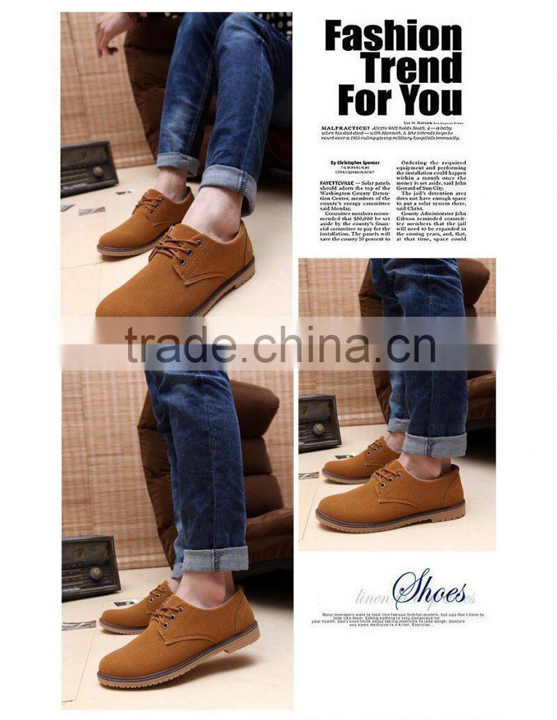 2015 European style Men's Swede Leather Shoes Cow Muscle Outsole Casual Loafers Sneakers for Men Flats shoes